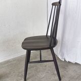 Chaise de salle à manger vintage en hêtre noir : style Ilmari Tapiovaara, scandinave