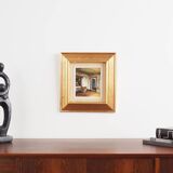 Painting „The Village Chamber”, Scandinavian design, 1970s