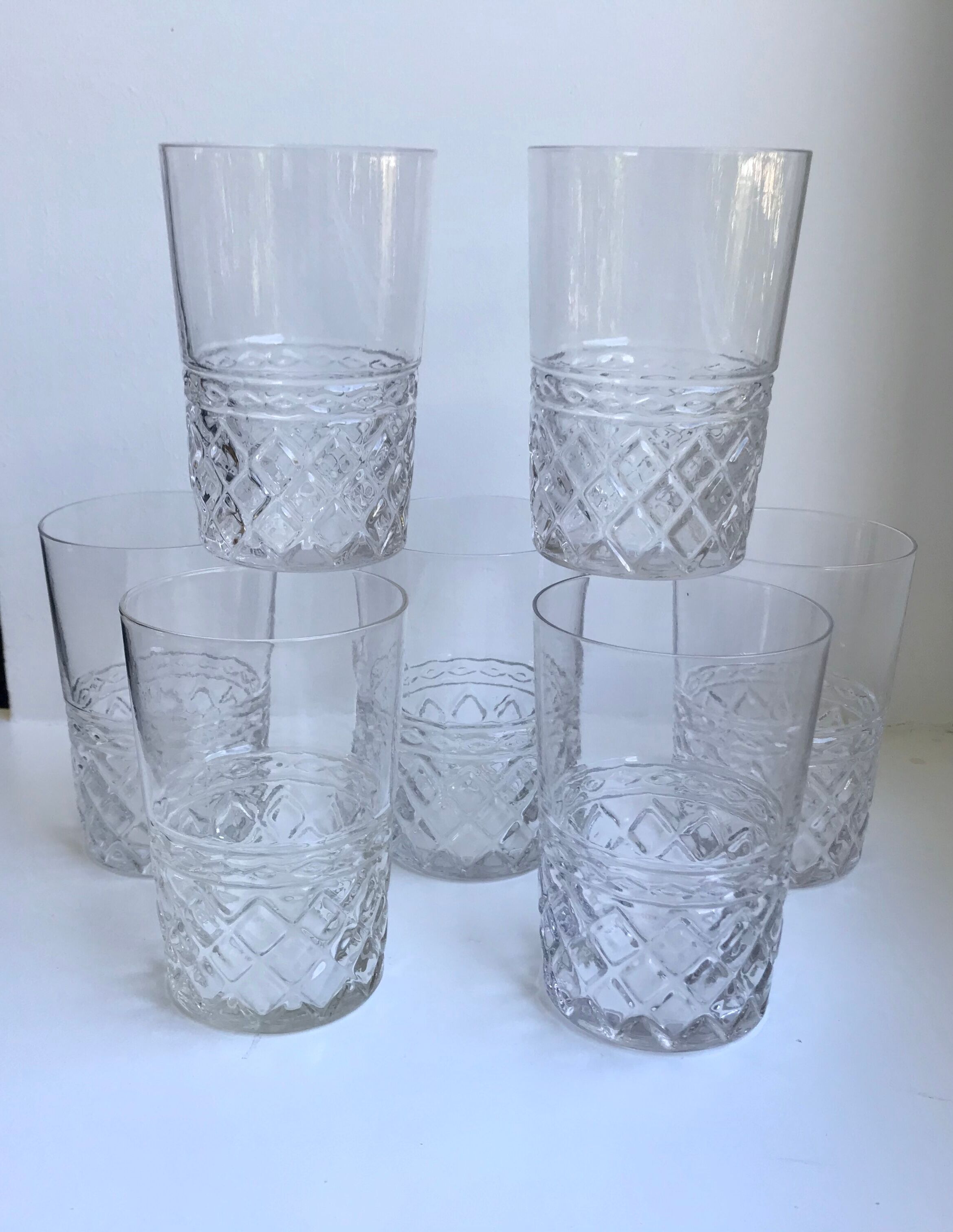 Set of 7 water glasses years 50-60