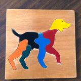 Wooden puzzle dog pattern