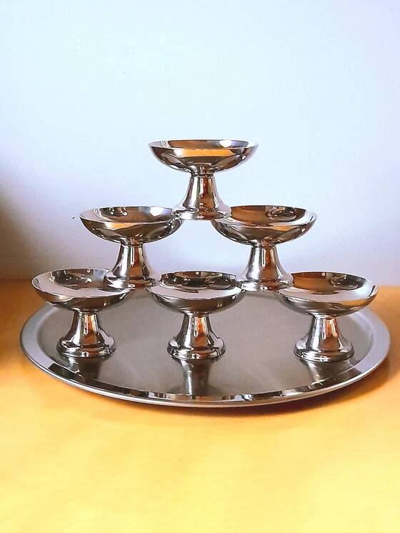 Coupes à glaces/desserts en inox 1970