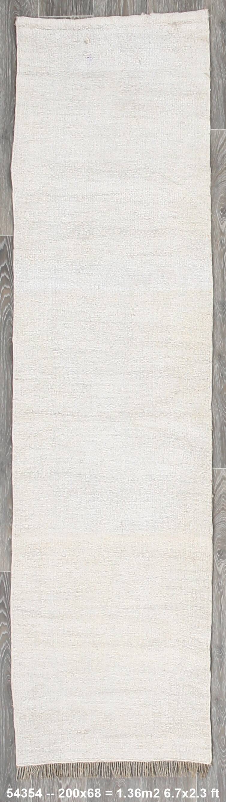 2x7 Muted Color Handmade Runner Rug, Hemp Runner, 68x200 Cm