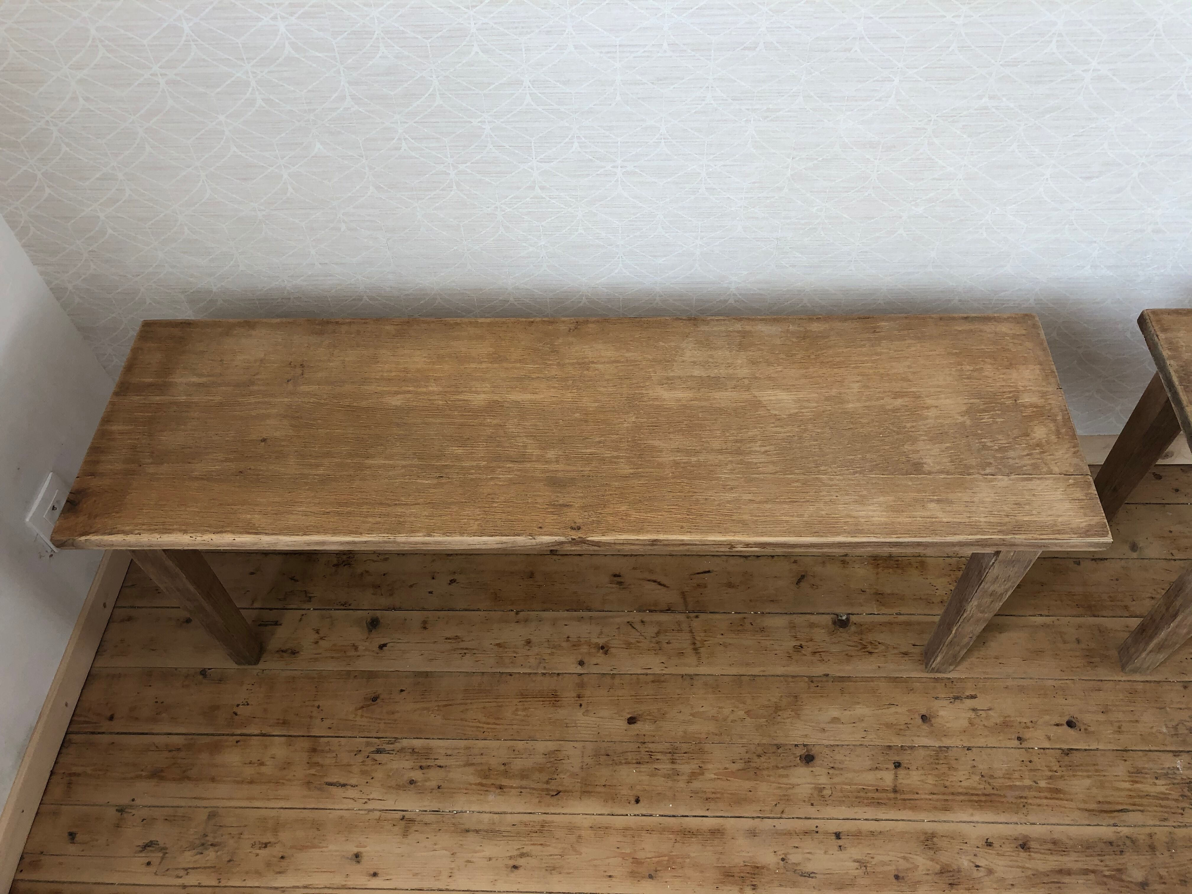 Paire de banc en bois chêne