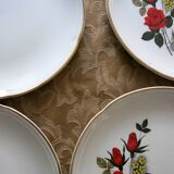 6 dessert plates from Moulin des loups, "Carmen" model, in very good condition
