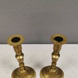 A set of vintage brass candlesticks, made by MALM Denmark in the 1960-70s.