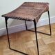 Raoul Guys stool for Airborne in wicker and lacquered steel 50s