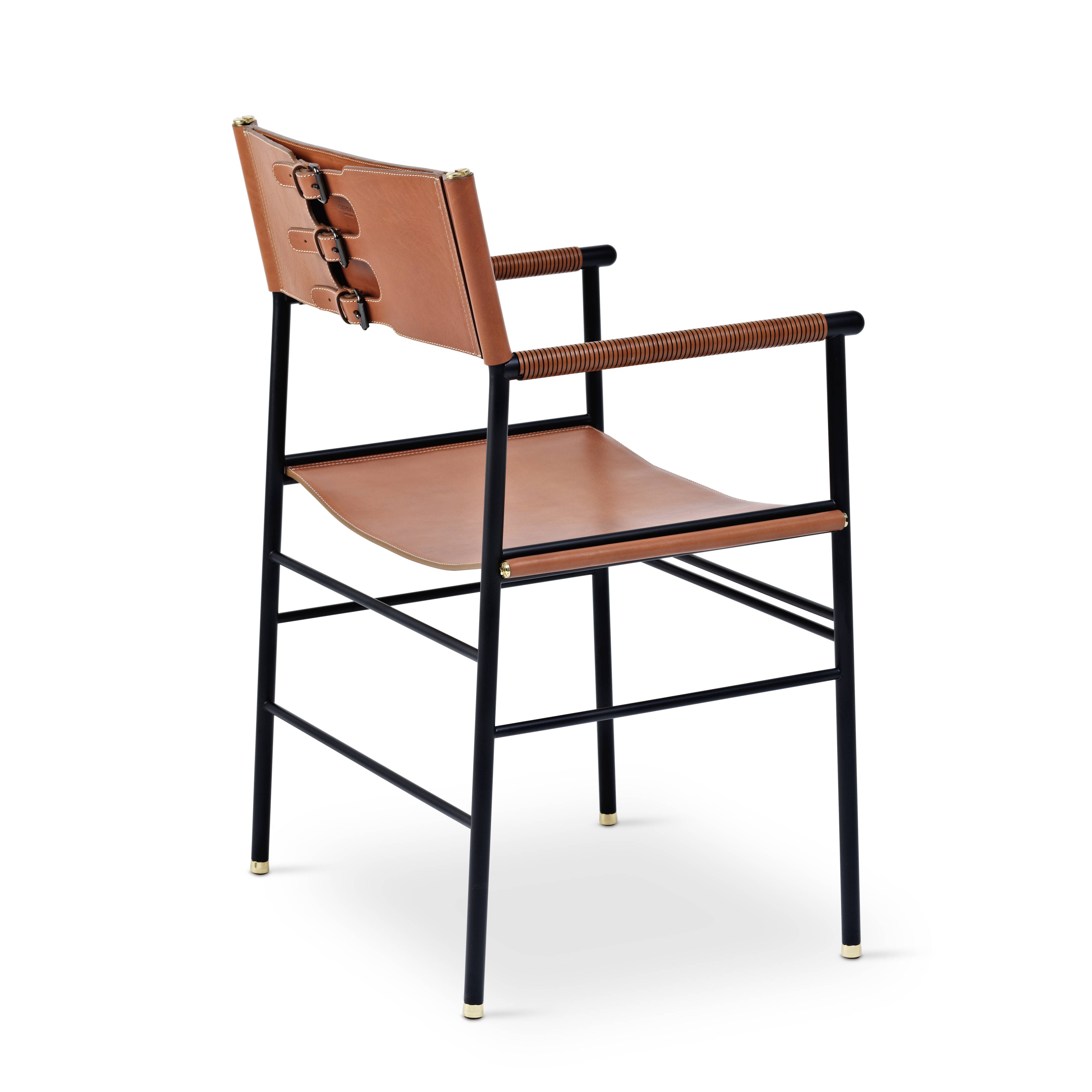 Set of 3 Counter Bar Stools with Backrest Natural Tan Saddle Black Rubber Metal