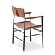 Set of 3 Counter Bar Stools with Backrest Natural Tan Saddle Black Rubber Metal