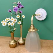 Vintage frosted glass tulip wall light