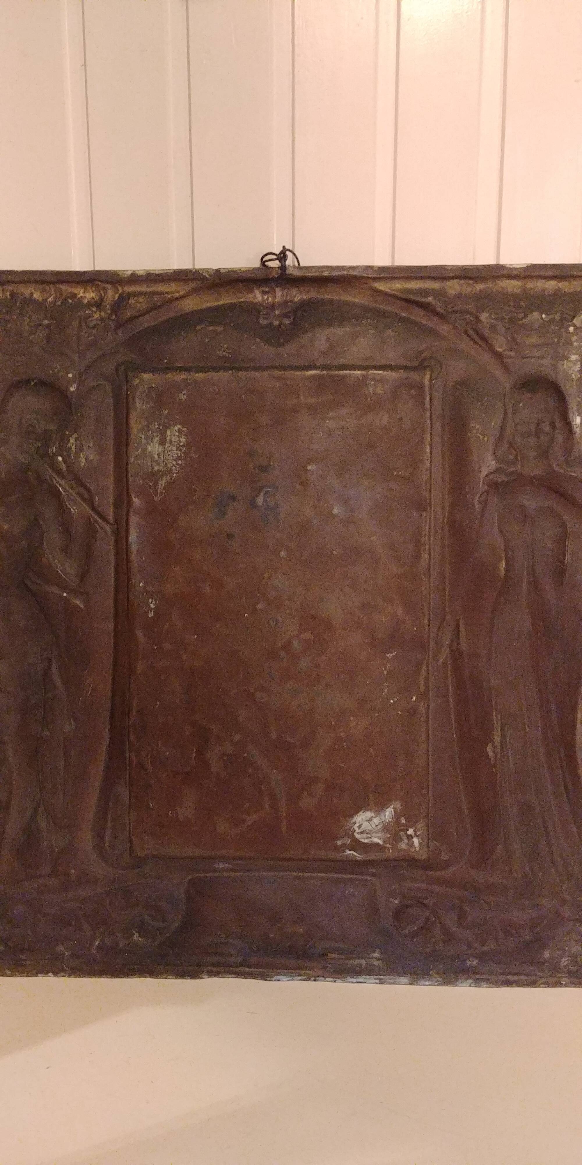 Brass fireplace plate