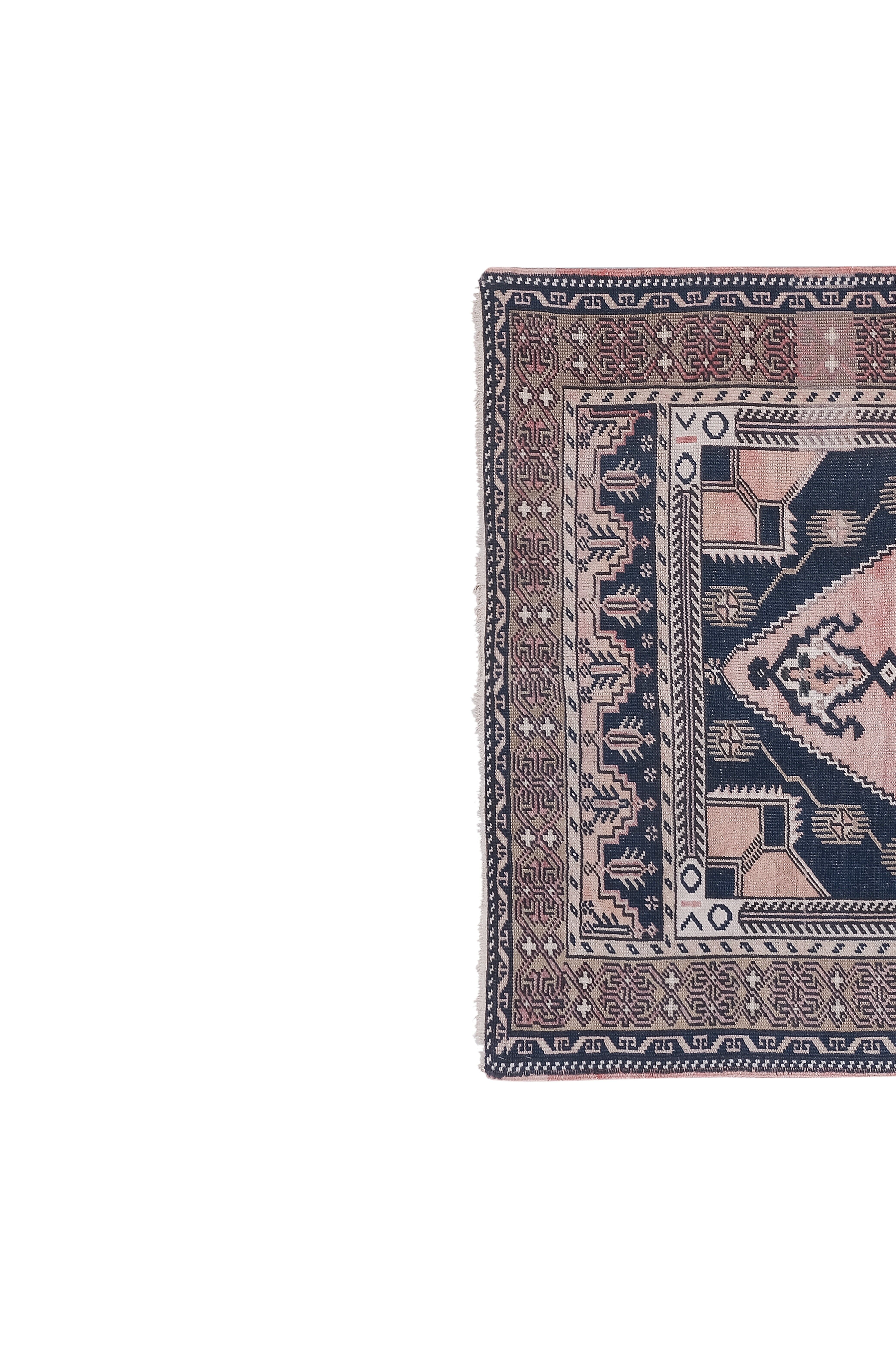 Tapis vintage turc de Oushak, tissé à la main 123x207 cm