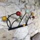 Wall coat rack 50s, colored balls