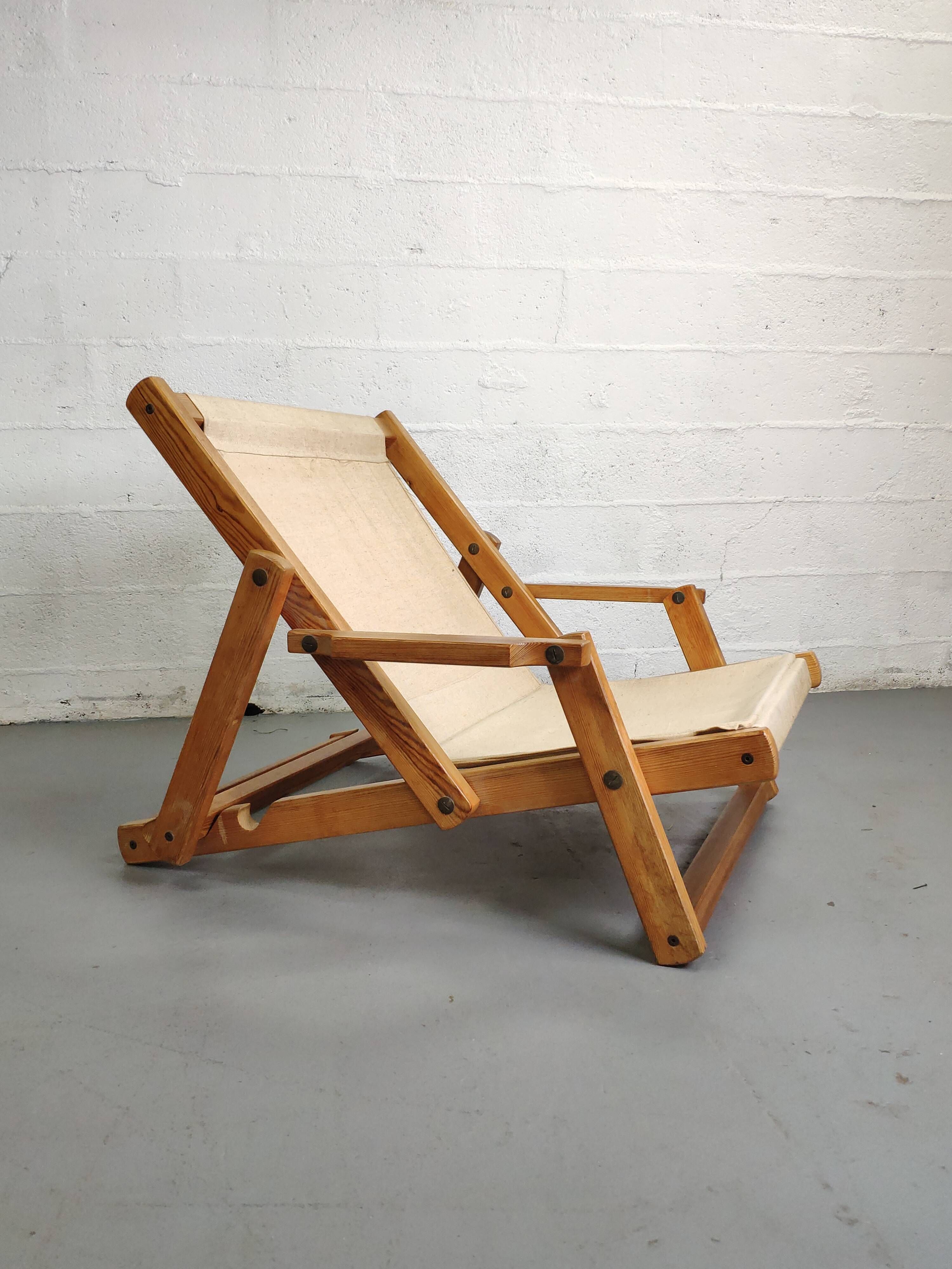 Pair of armchairs sun loungers Kon-Tiki Ikea 1970 Gillis Lundgren