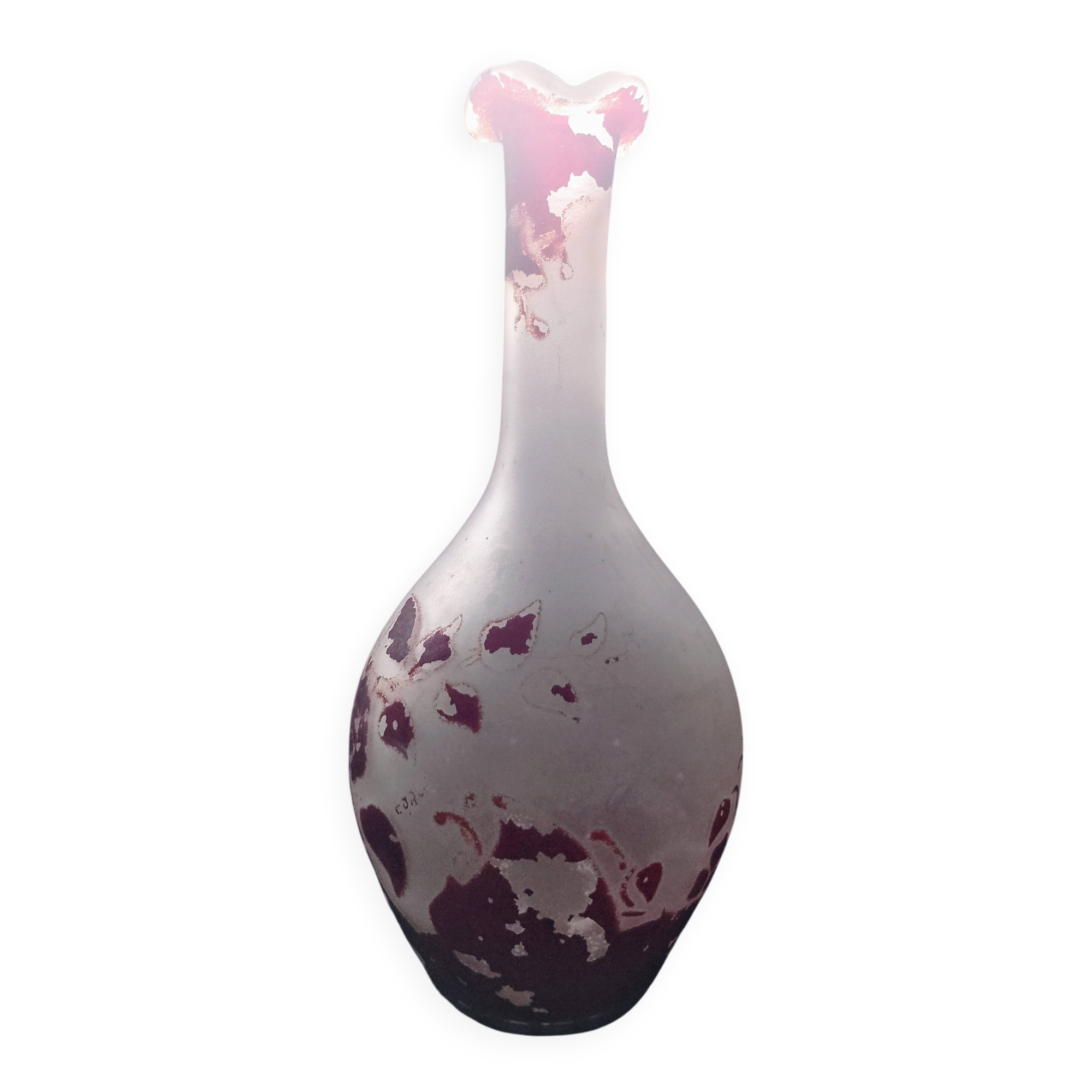 Art Nouveau Soliflore Vase Legras – Ruby Series – Signed – 22 cm