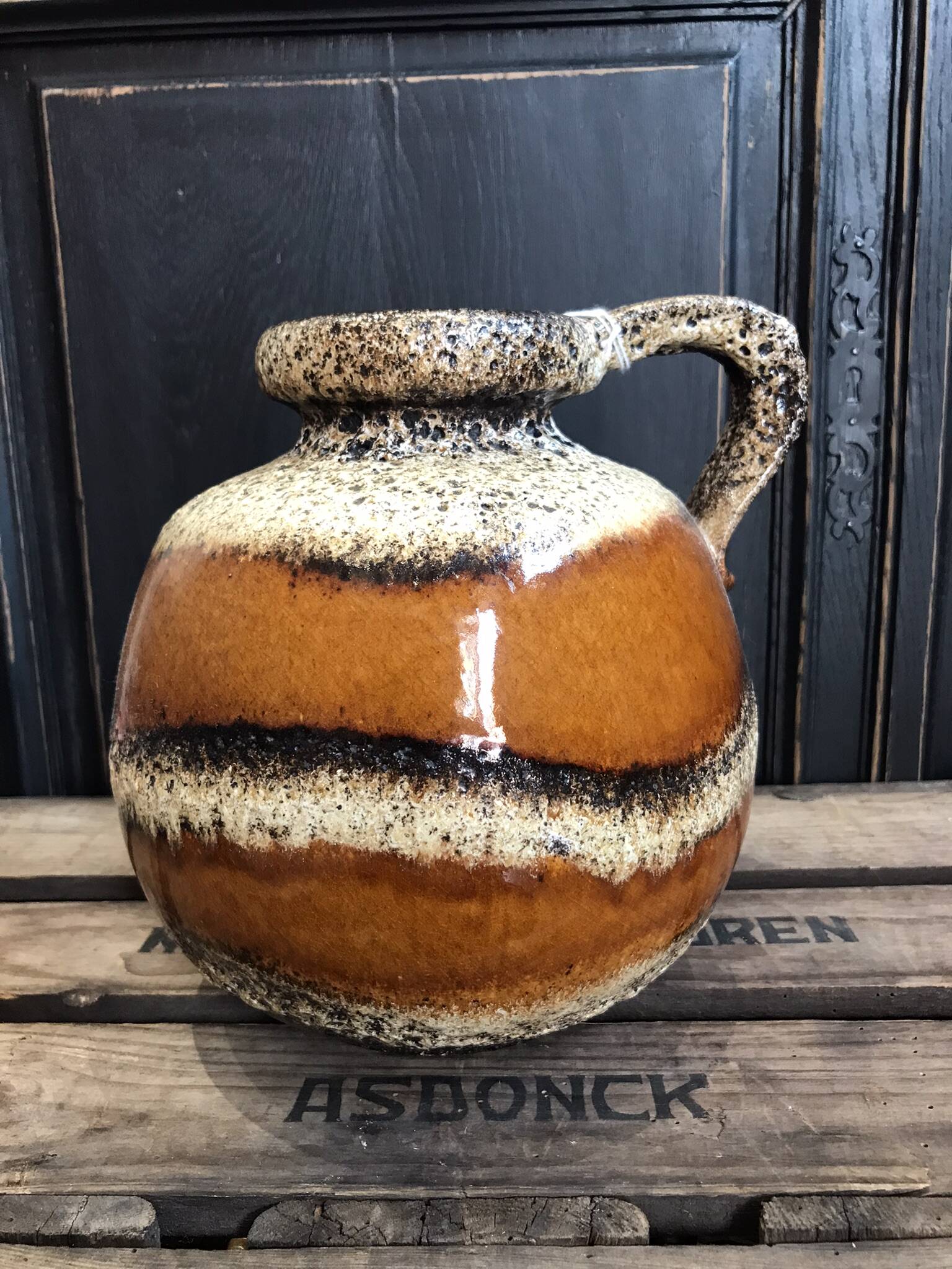 Rare Vintage West German Scheurich Pottery Ball Vase 484-21