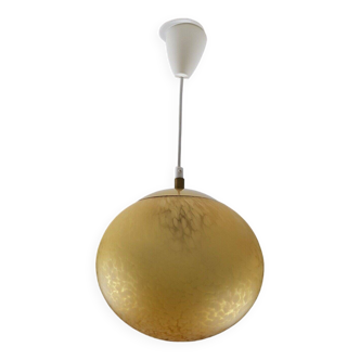 Globe en verre moucheté ambré et aluminium doré