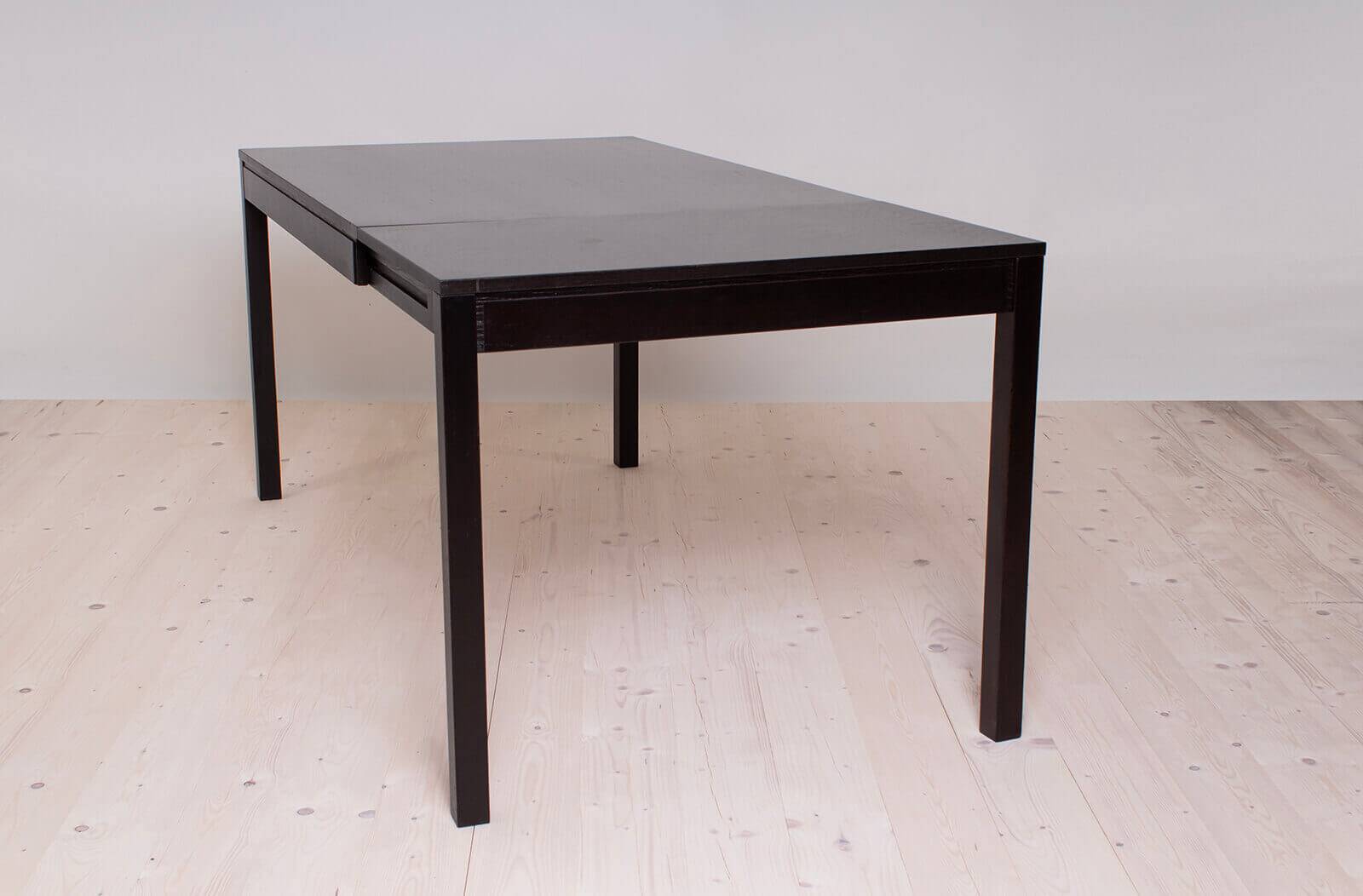 Vintage dining set, 4 chairs, extendable dining table, rope seating, 1970s