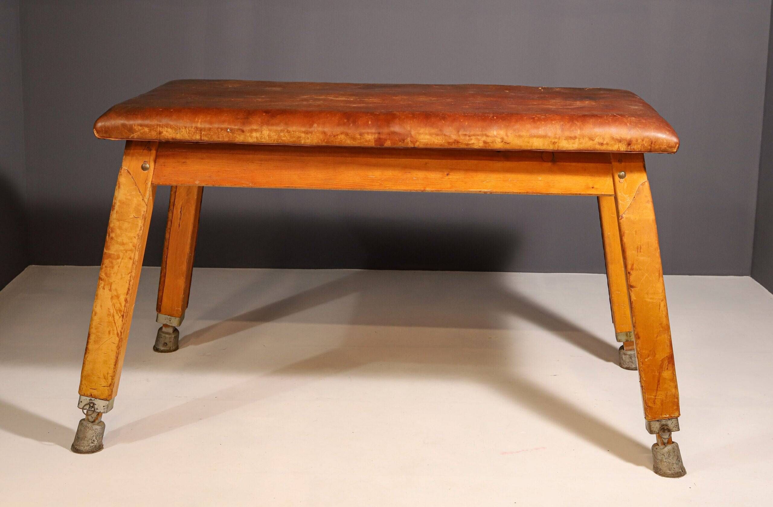 Gym bench vintage wood 1950s Czechoslovakia