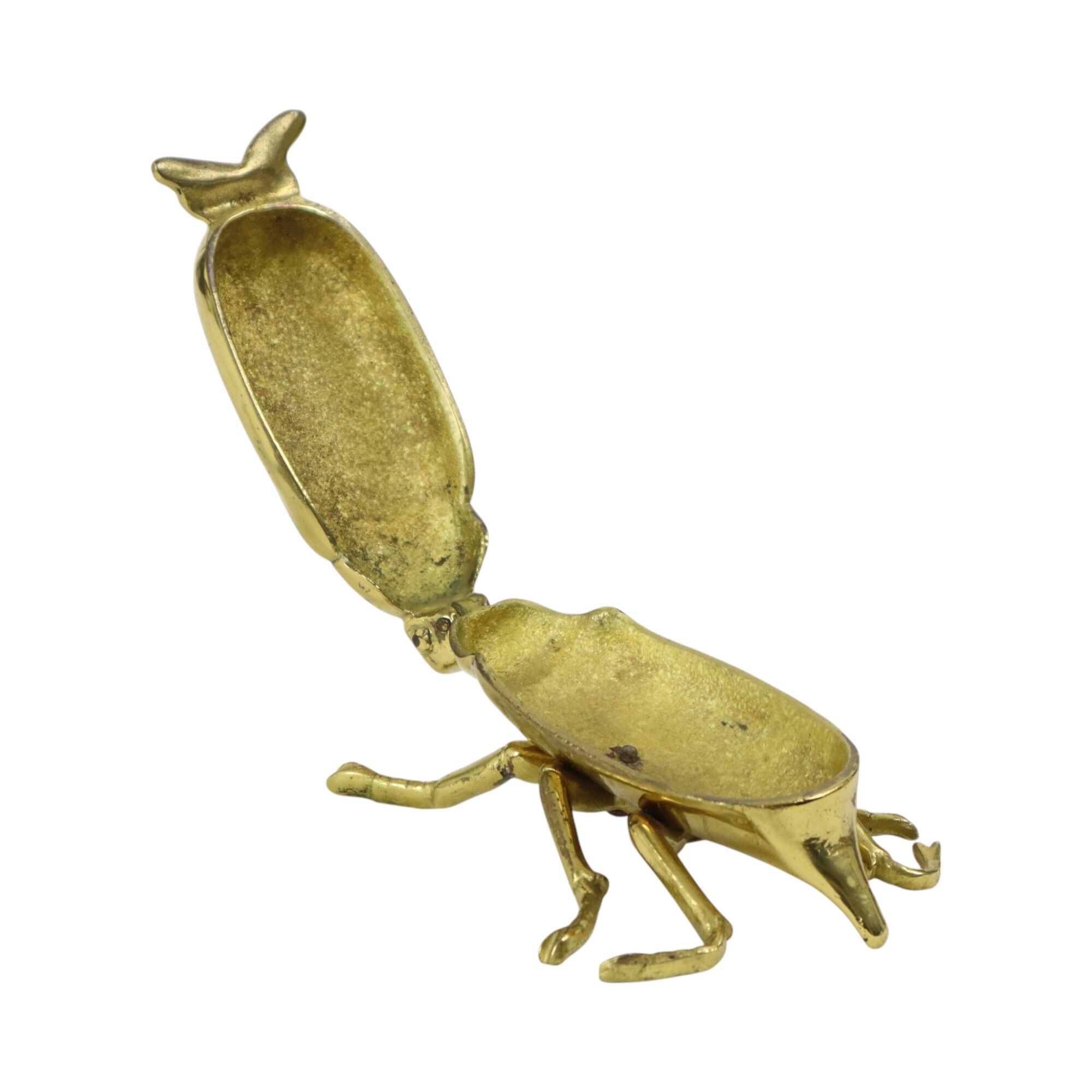 Decorative Vintage Brass Beetle Ashtray Trinket Box
