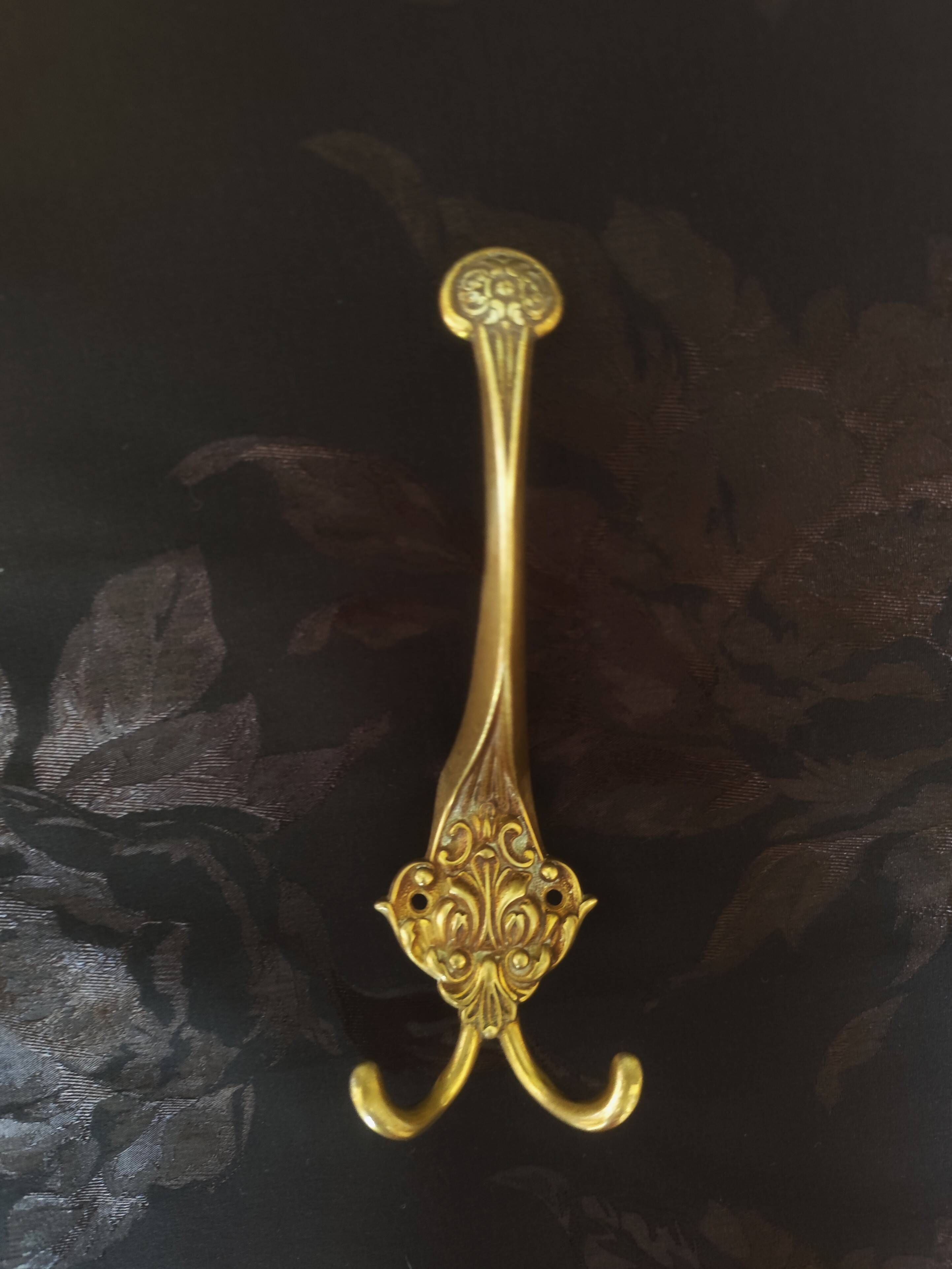 Double bronze hook - coat and hat hooks