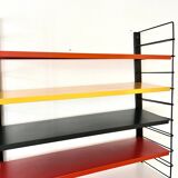 Étagère murale en métal Tomado De Stijl vintage originale (5 étagères), milieu du siècle