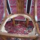 Gondola chair with art-deco motifs, spring leatherette seat