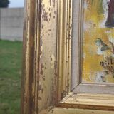 Oil on canvas framed hunting return Michel Gilbert 50 X 73 cm