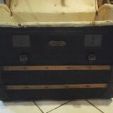 Leather travel trunk