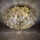 Large Floral Crystal Glass Flush Lamp by Ernst Palme , 1970s