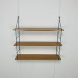 Wooden and metal string shelf, 1960s