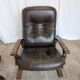 Vintage Panther Lounge Chair with Ottoman / Brown Leather Recliner Armchair