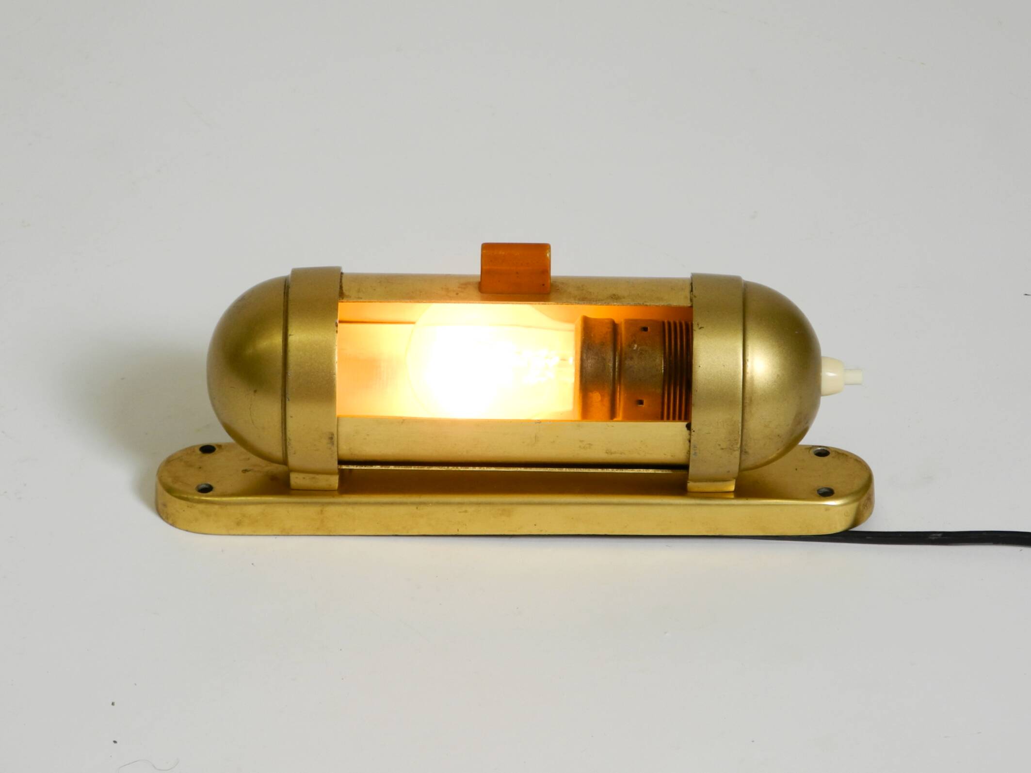 Original 1930s cabin submarine wall lamp in streamlined design