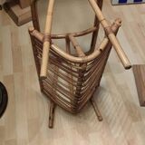 Table end of sofa door rattan magazines and glass granite