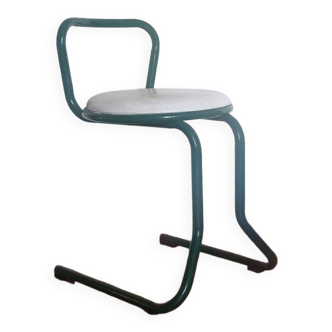 Chaise vintage en métal tubulaire Rodet/ chaise ergonomique/ chaise de Bureau vintage
