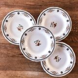 Set of 4 half-hollow Gien plates