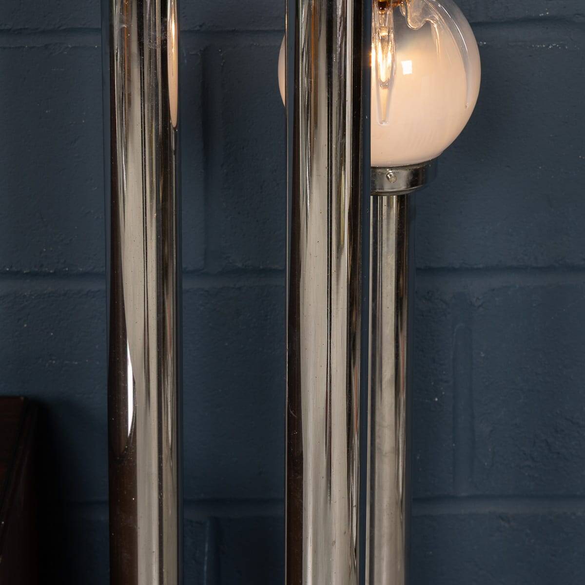 Vintage 20thc italian chrome & glass floor lamp by mazzega c.1970