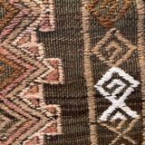 Large Vintage Turkish Kilim Rug 180x182 cm Wool Kelim, Square