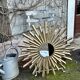 Sun mirror in patinated gold metal from the 2000s Diam 76 cm