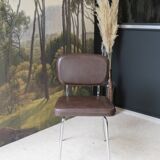 Set of 4 chairs in skaï and vintage chrome