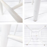 Chaise vintage blanche en bois style Windsor scandinave