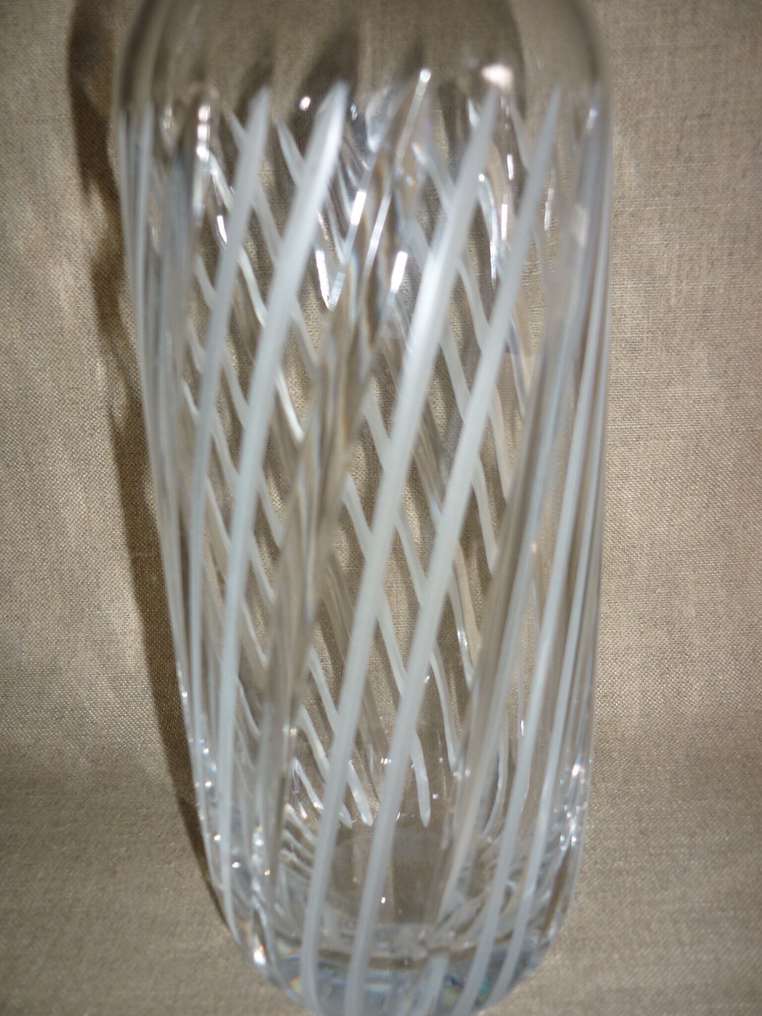 Chiseled glass bottle