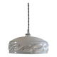 Antique pendant light in translucent grey clichy glass, molded - supplied with chrome socket