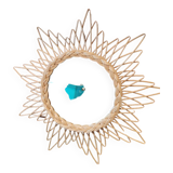 Large round rattan mirror
