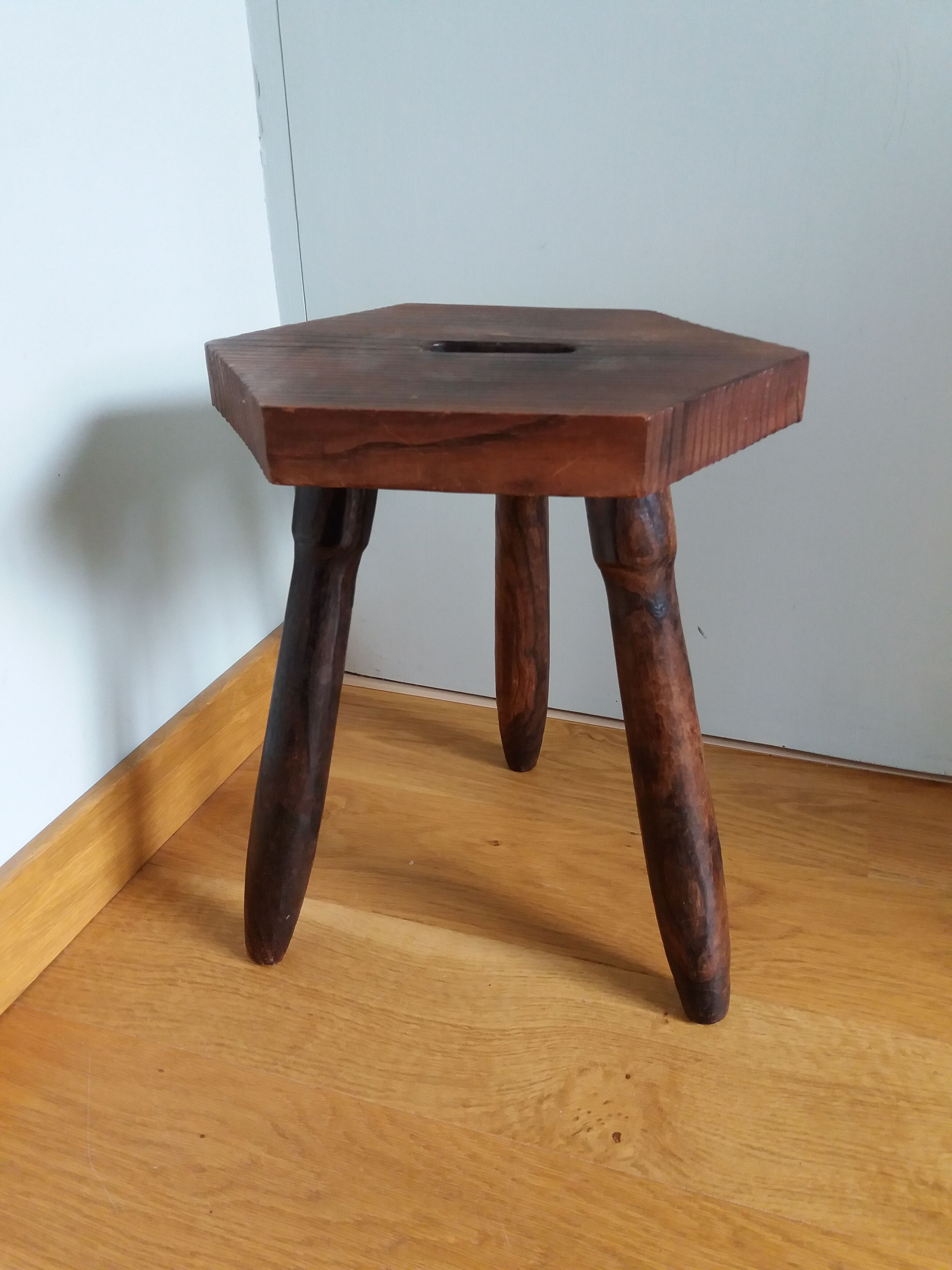 Wooden tripod stool
