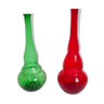 Pair of bottles Empoli 70s green Height 45 cm redHeight 48 cm