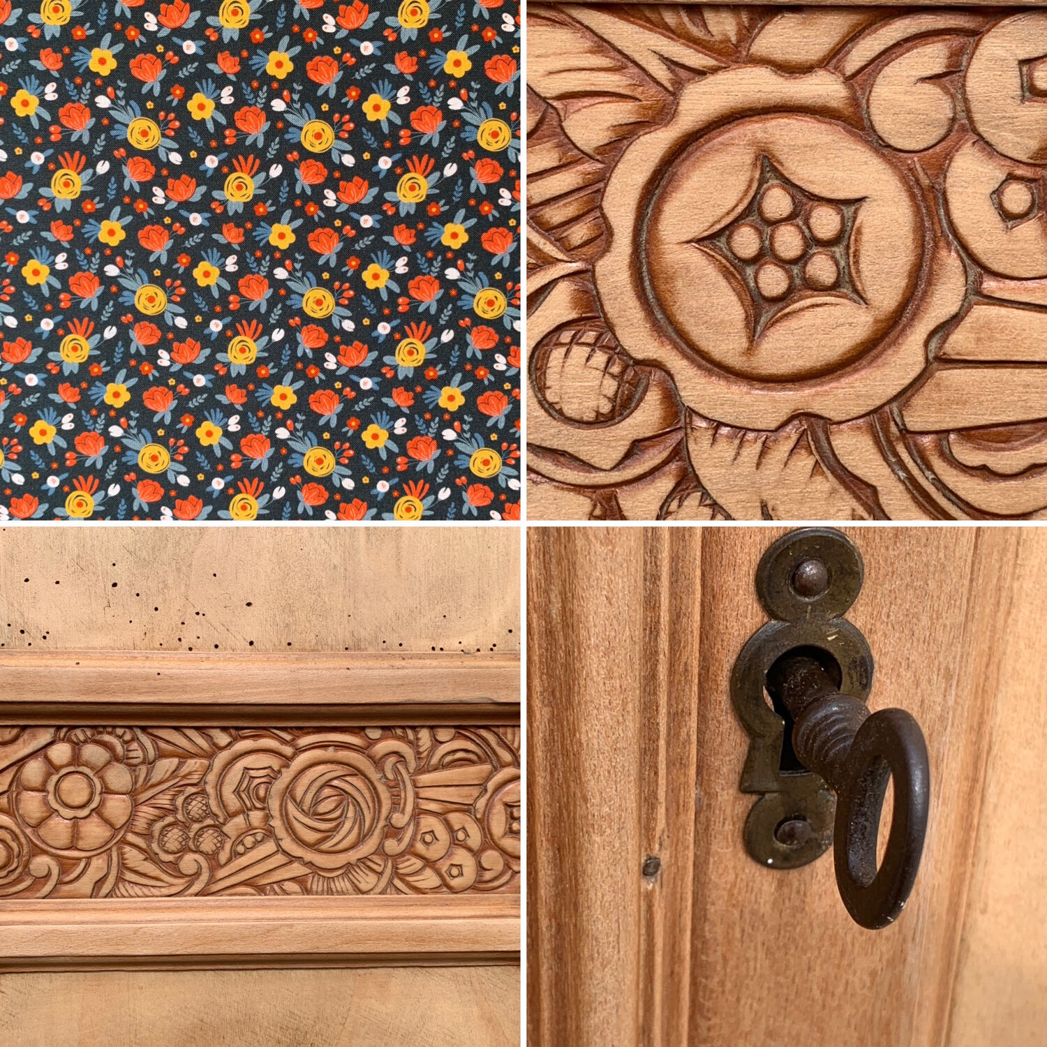 Parisian art deco cabinet 1930 raw wood