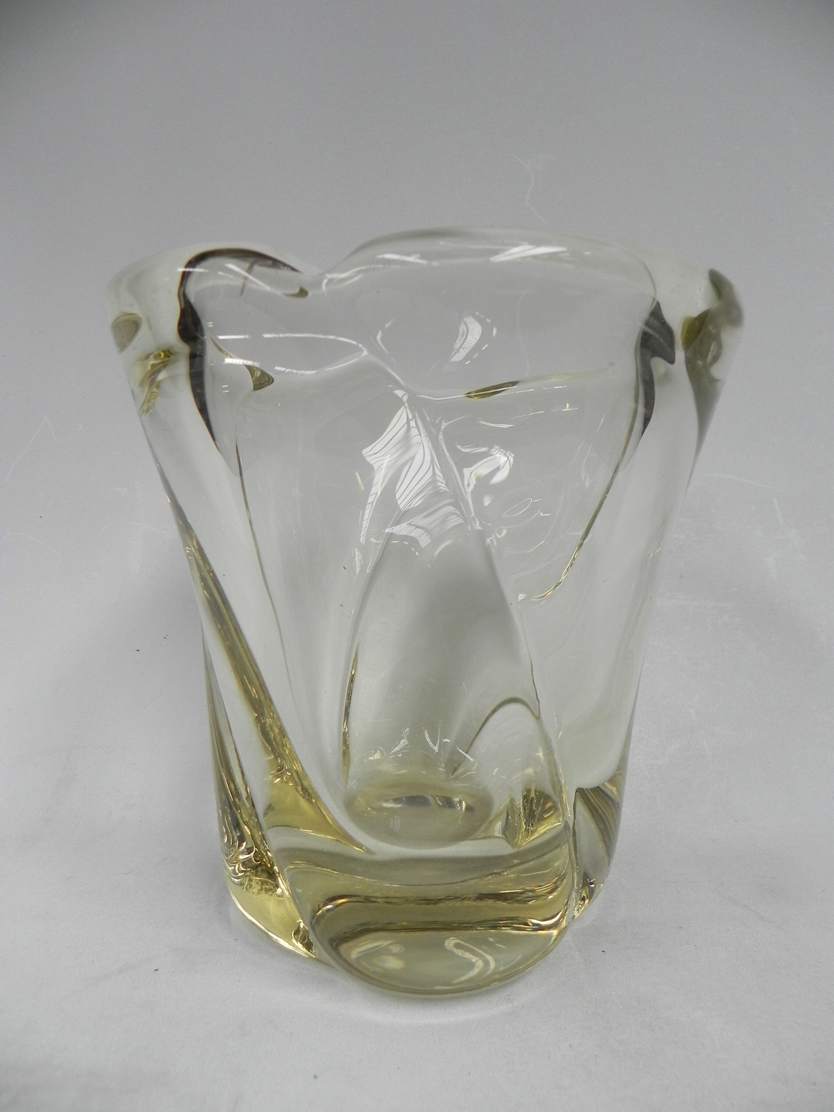 Vintage vase of thick glass Daum Nancy