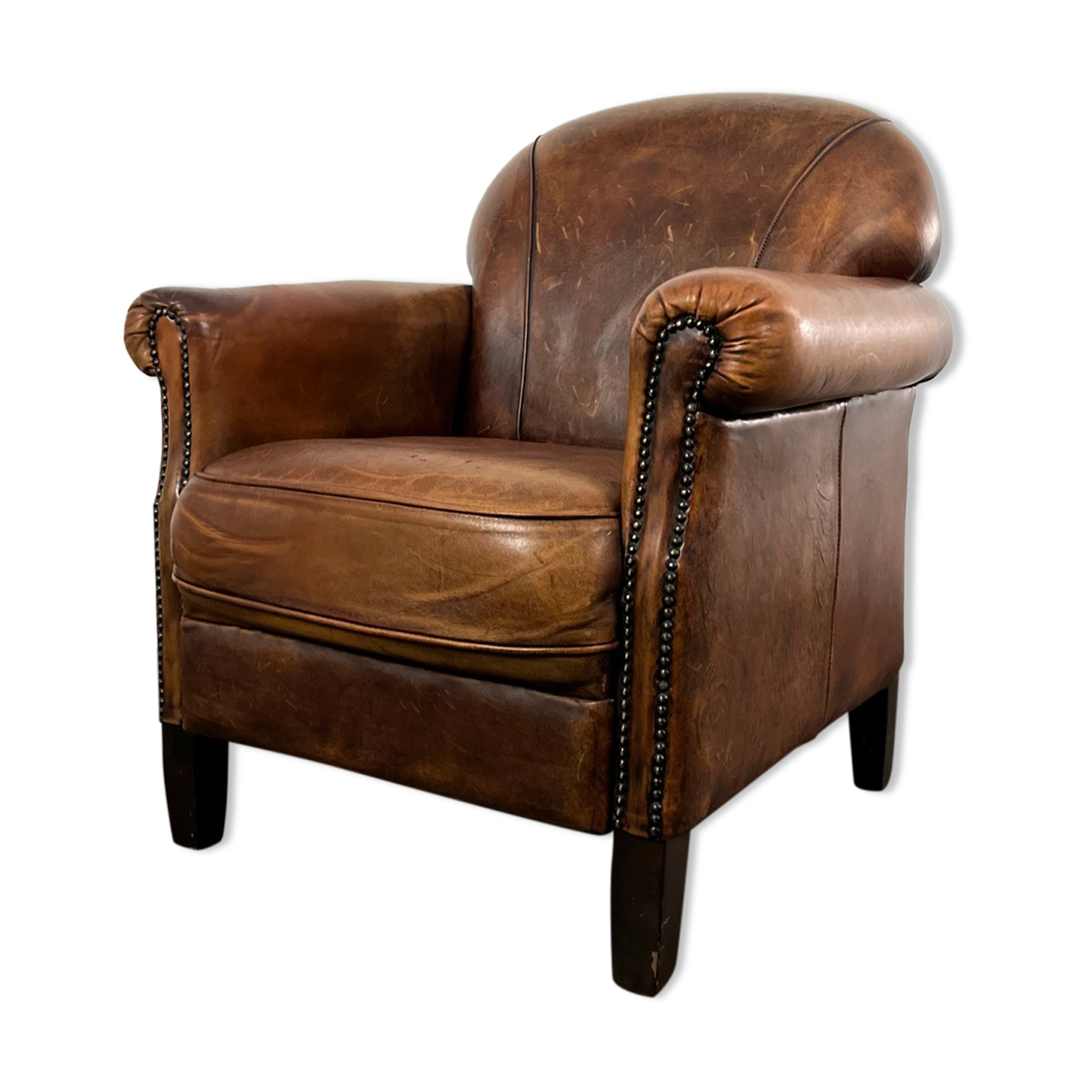 Club chair sheep leather