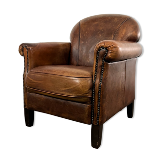 Fauteuil club cuir de mouton