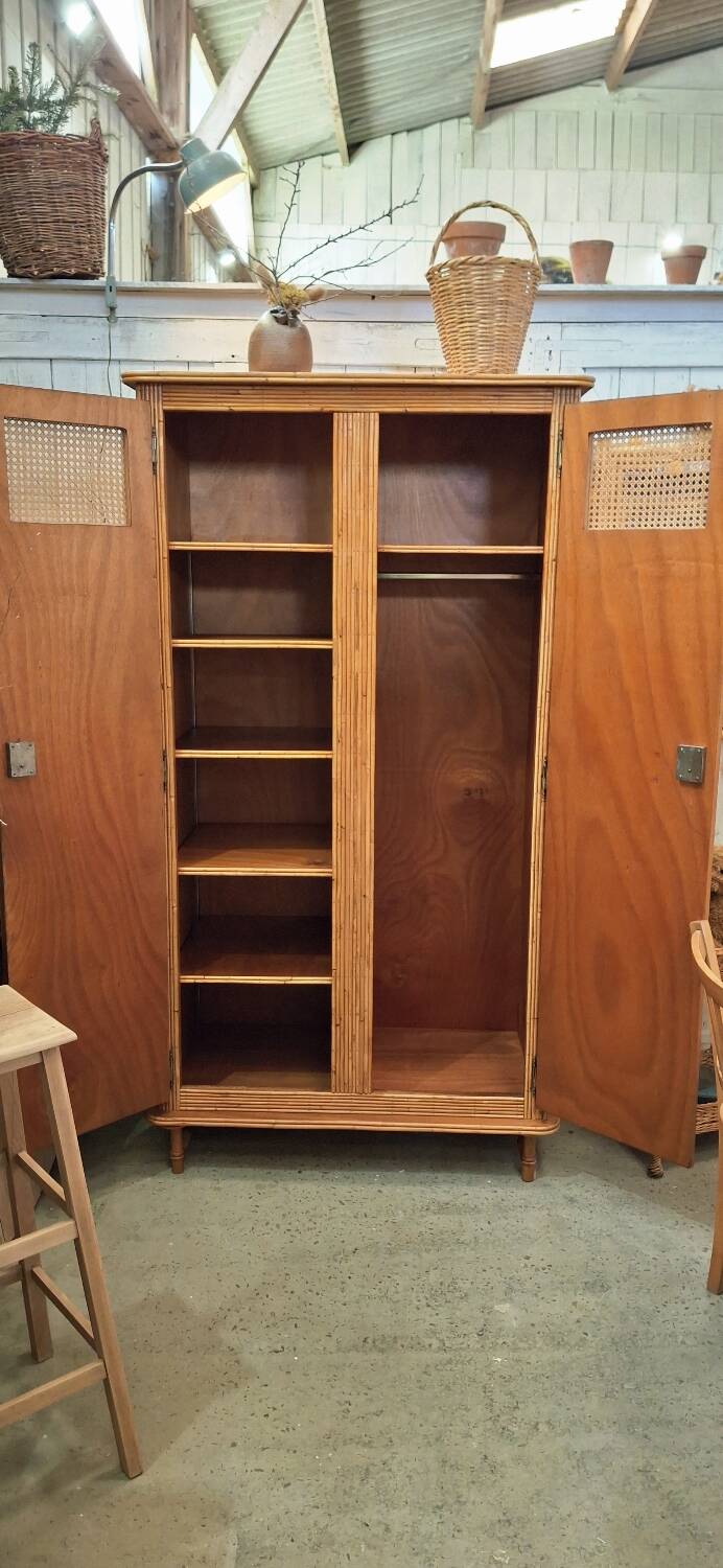 Rattan wardrobe